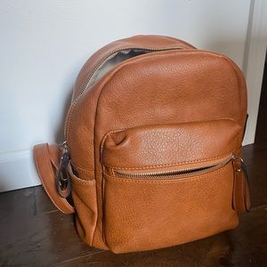 Faux leather backpack